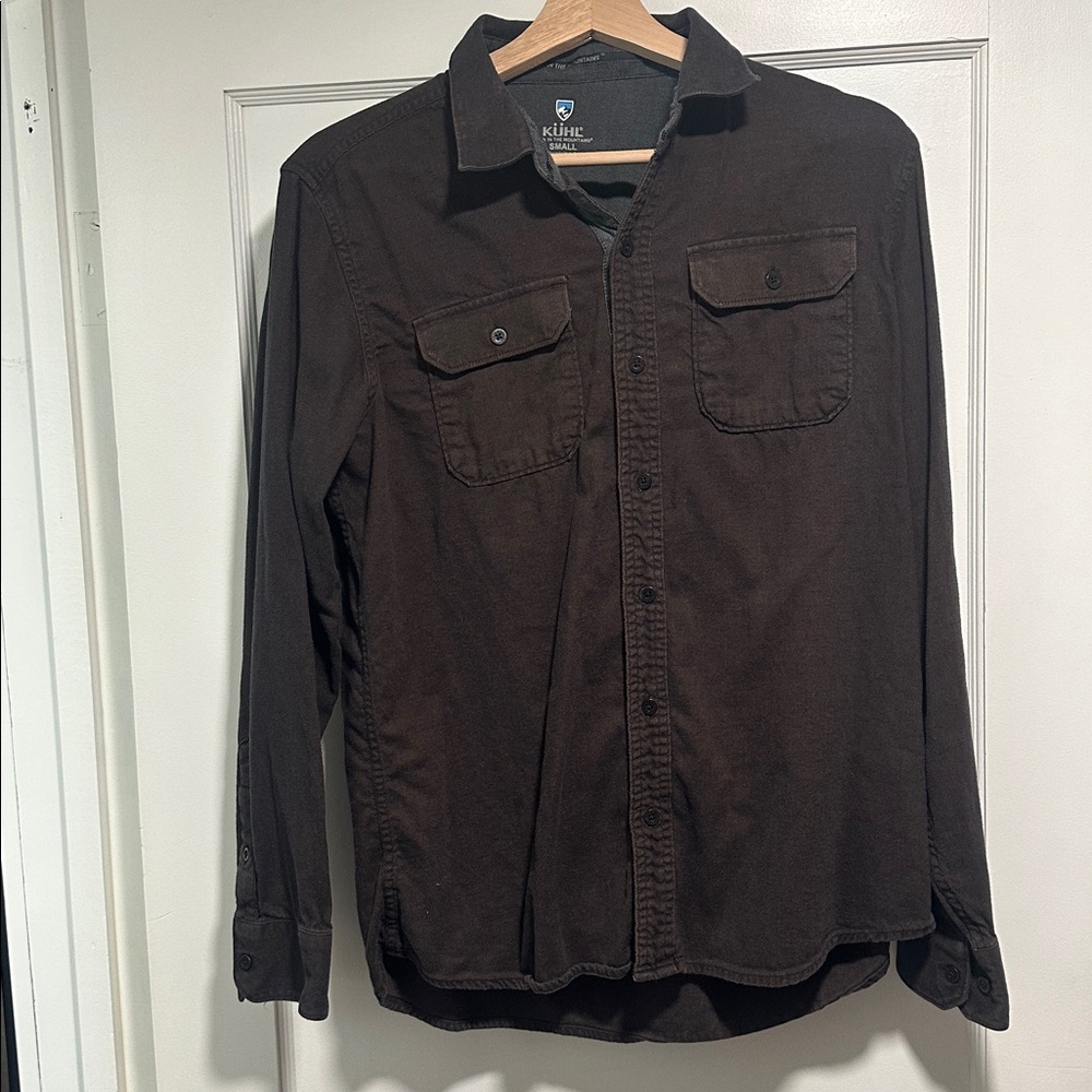 KUHL Dark Brown Descndr Button Down Shirt